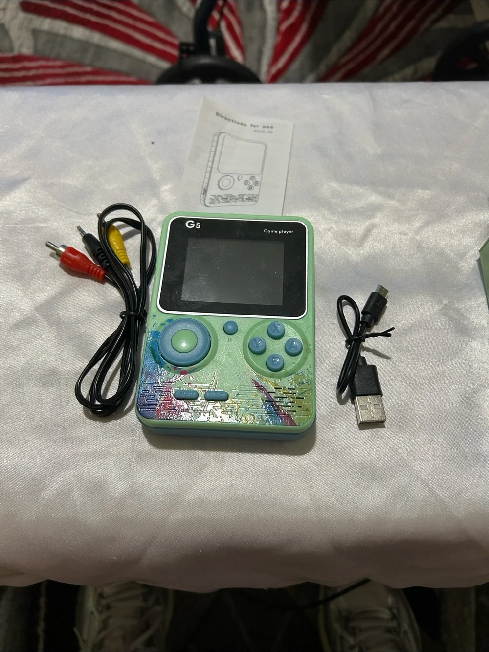 G-Star G5 Handheld Game Console in Light Green and Yellow
